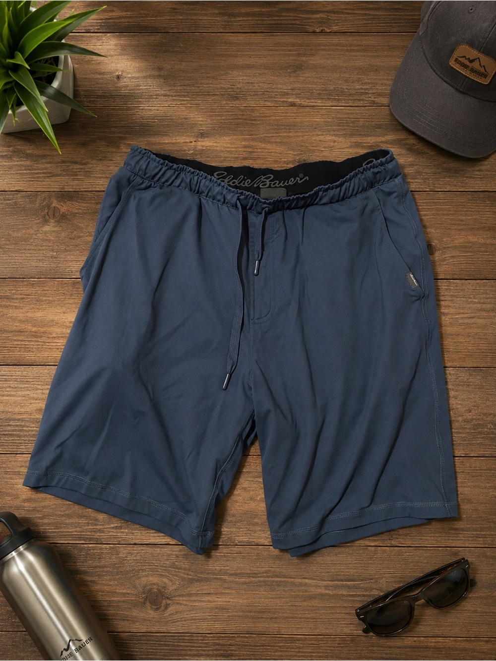 Eddie Bauer Men's Slate Blue Drawstring Athletic Shorts Size Medium
